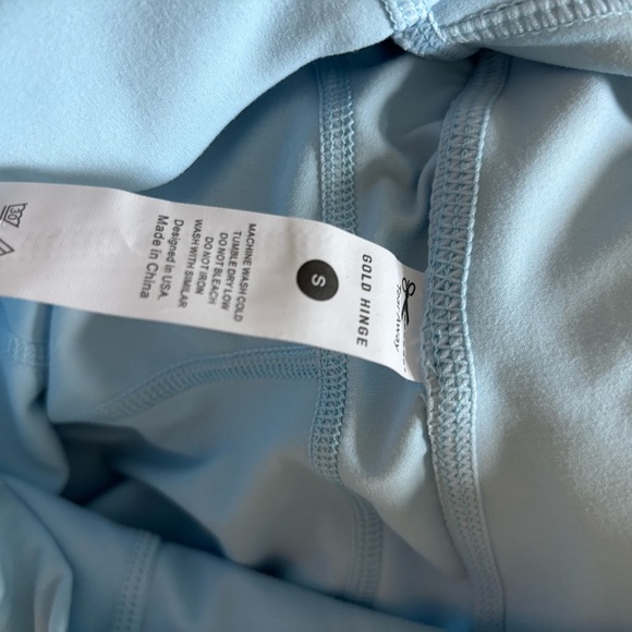 Gold hinge baby blue leggings. Size small. - Picture 2 of 2